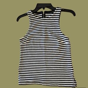 Banana Republic SIZE 2 Black & White Striped Tank